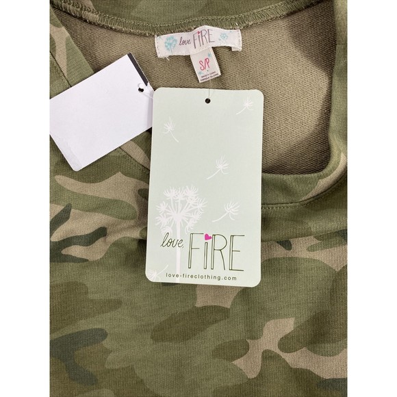 Love, Fire Women's Small Camouflage Mini‎ Dress Long Sleeve Shirt Boyfriend NWT - Picture 8 of 10